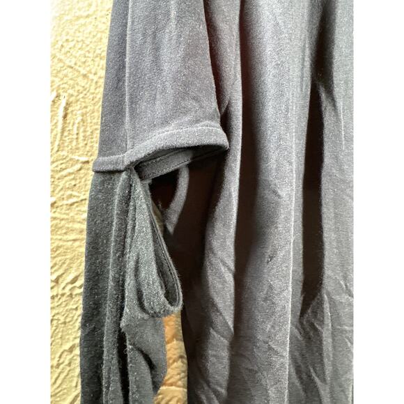 All Saints Wavetop Top Navy Thin Hi-Low Hem Crew Neck Open Elbow Relax Size XS - Picture 3 of 6